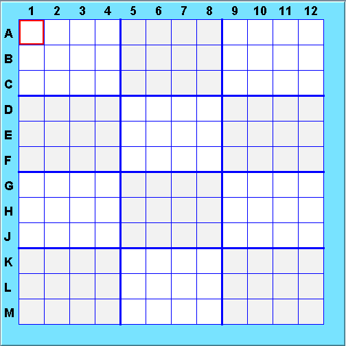 Standard 12x12 Sudoku Board