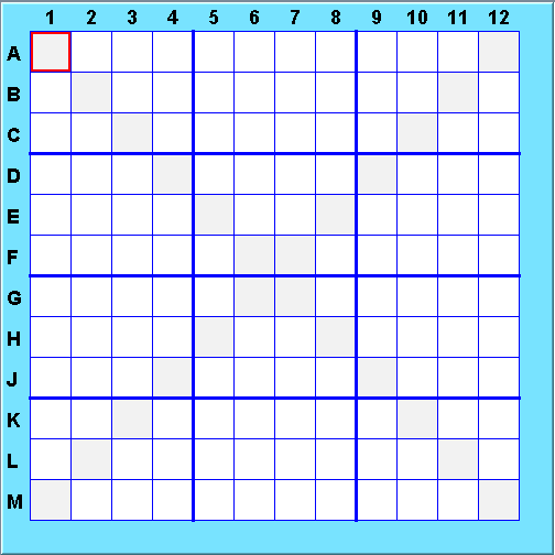 12x12 Sudoku Board w/Diagonals