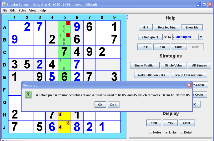 Sudoku Solver Show Me example